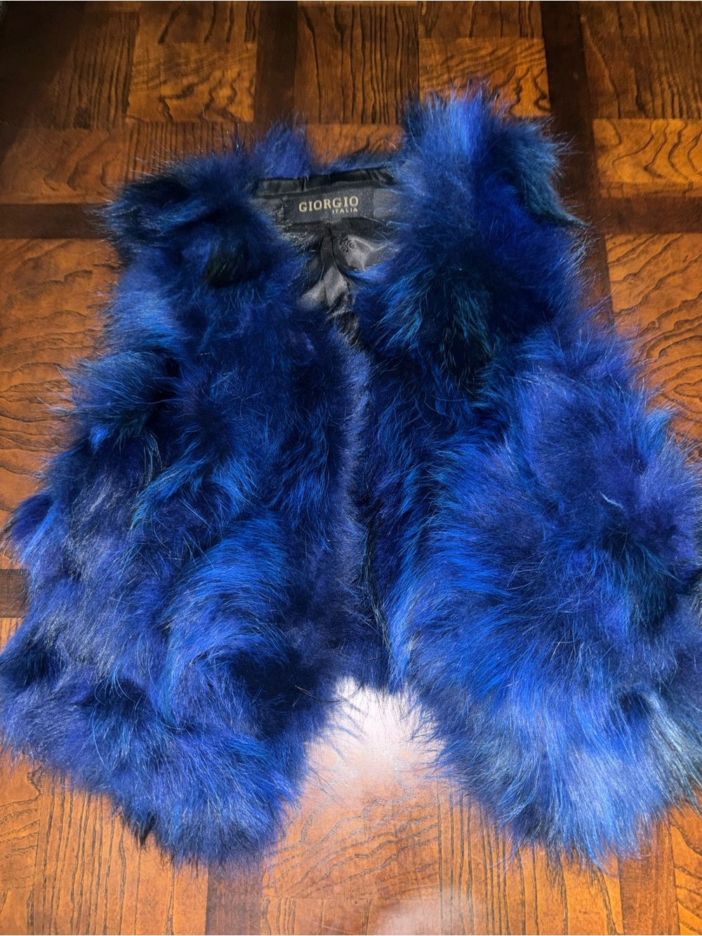 Giorgio Italy Royal Blue Fox Fur Vest